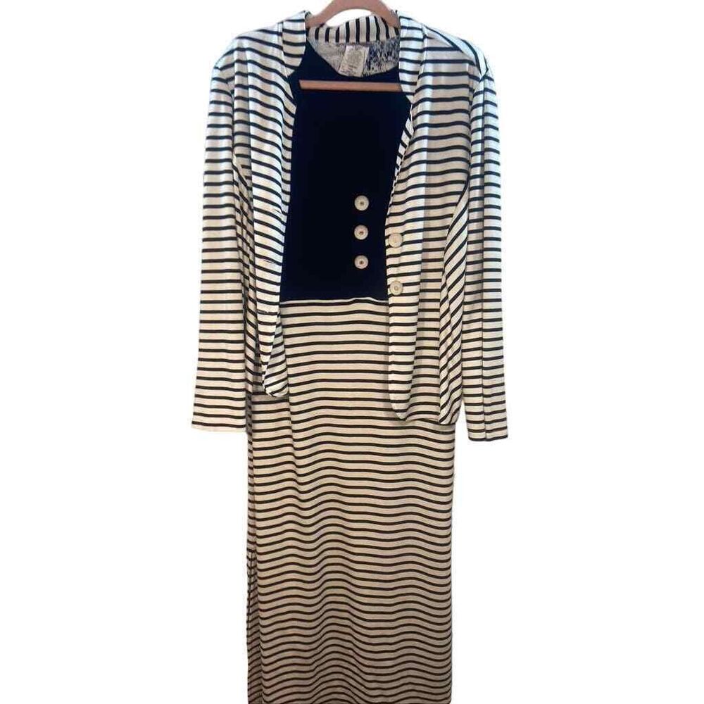 ZOE WOMENS XLARGE BLUE STRIPE TANK DRESS W/JACKET NEW